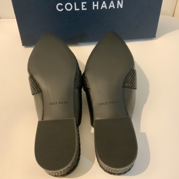 Cole Haan Emily Black Leather Mules Flats Sandals - Picture 11 of 12
